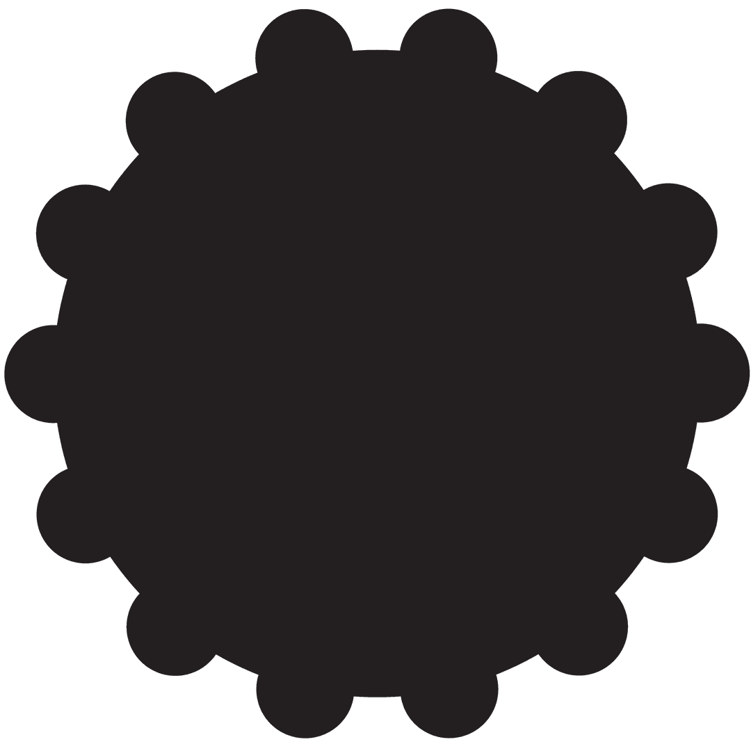 Abstract black circular shape on transparent background