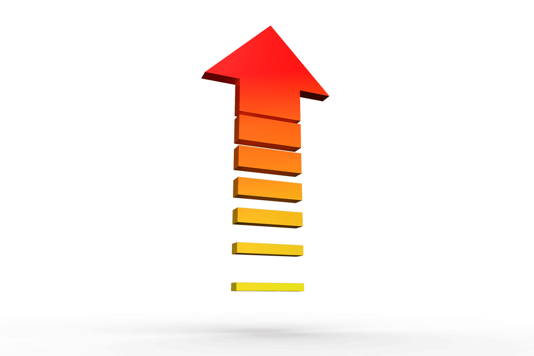 Multicolor Gradient Up Arrow on Transparent Background - Download Free Stock Images Pikwizard.com