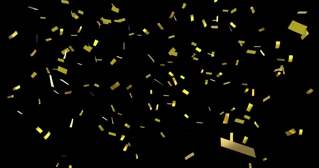 Festive Gold Confetti Falling on Black Background - Free Images, Stock Photos and Pictures on Pikwizard.com