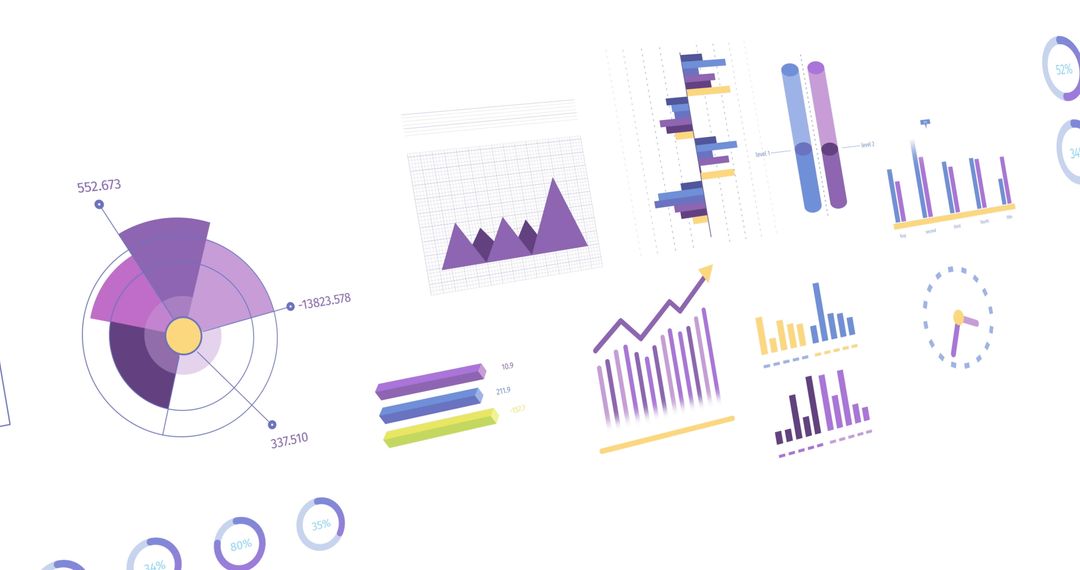 Abstract Digital Graphs Depicting Financial Statistics Analysis
