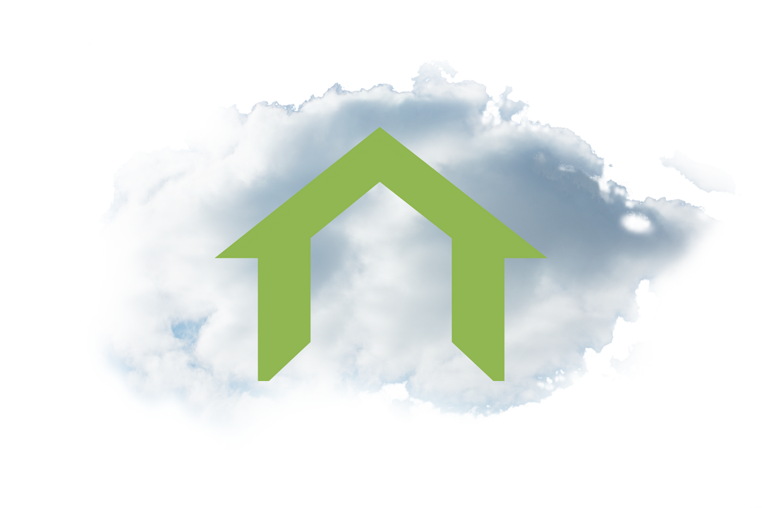 Green Transparent House Icon in Cloud Illustration - Download Free Stock Images Pikwizard.com