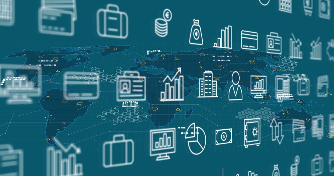 Global Financial Data Network Technology Background Concept