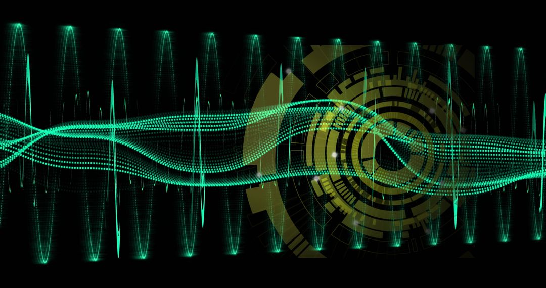 Futuristic Digital Waveform and Neon Interface Design