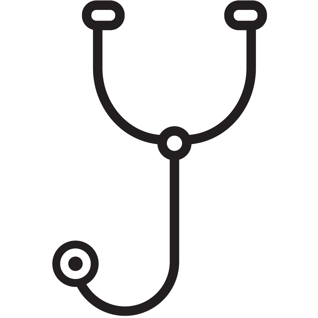 Digital Stethoscope Symbol Vector on Transparent Background