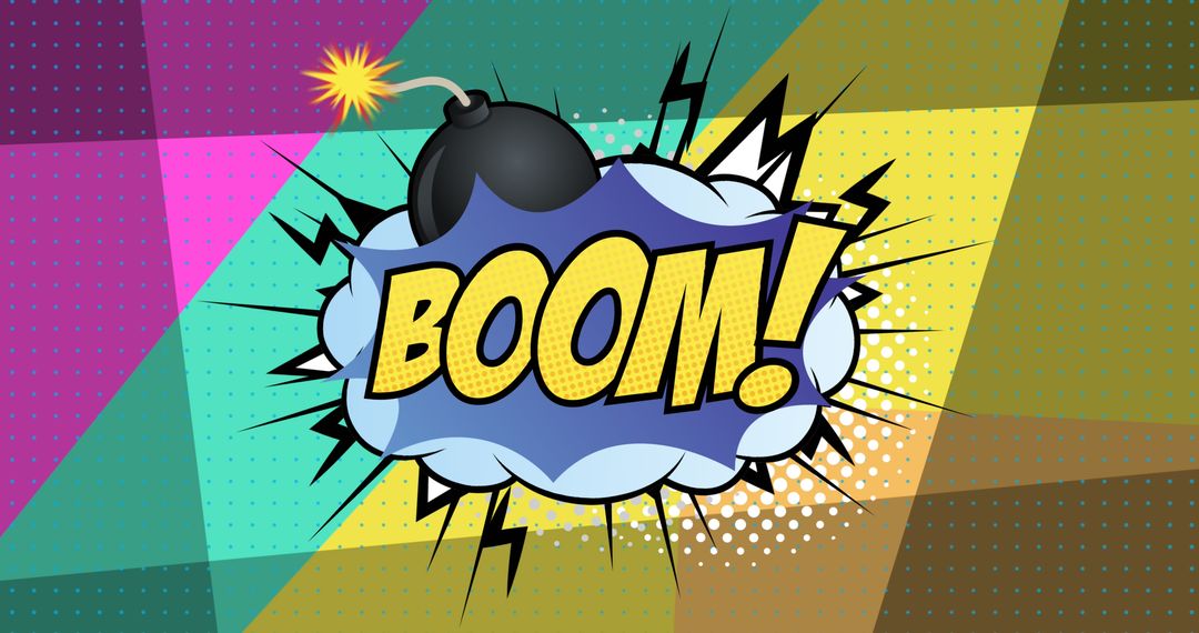 Colorful Comic Style BOOM Explosion Graphic