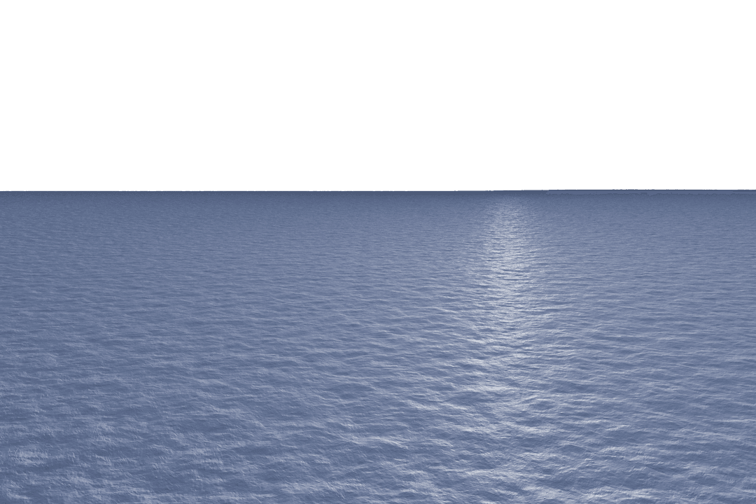 Calm Ocean Seascape with Transparent Background