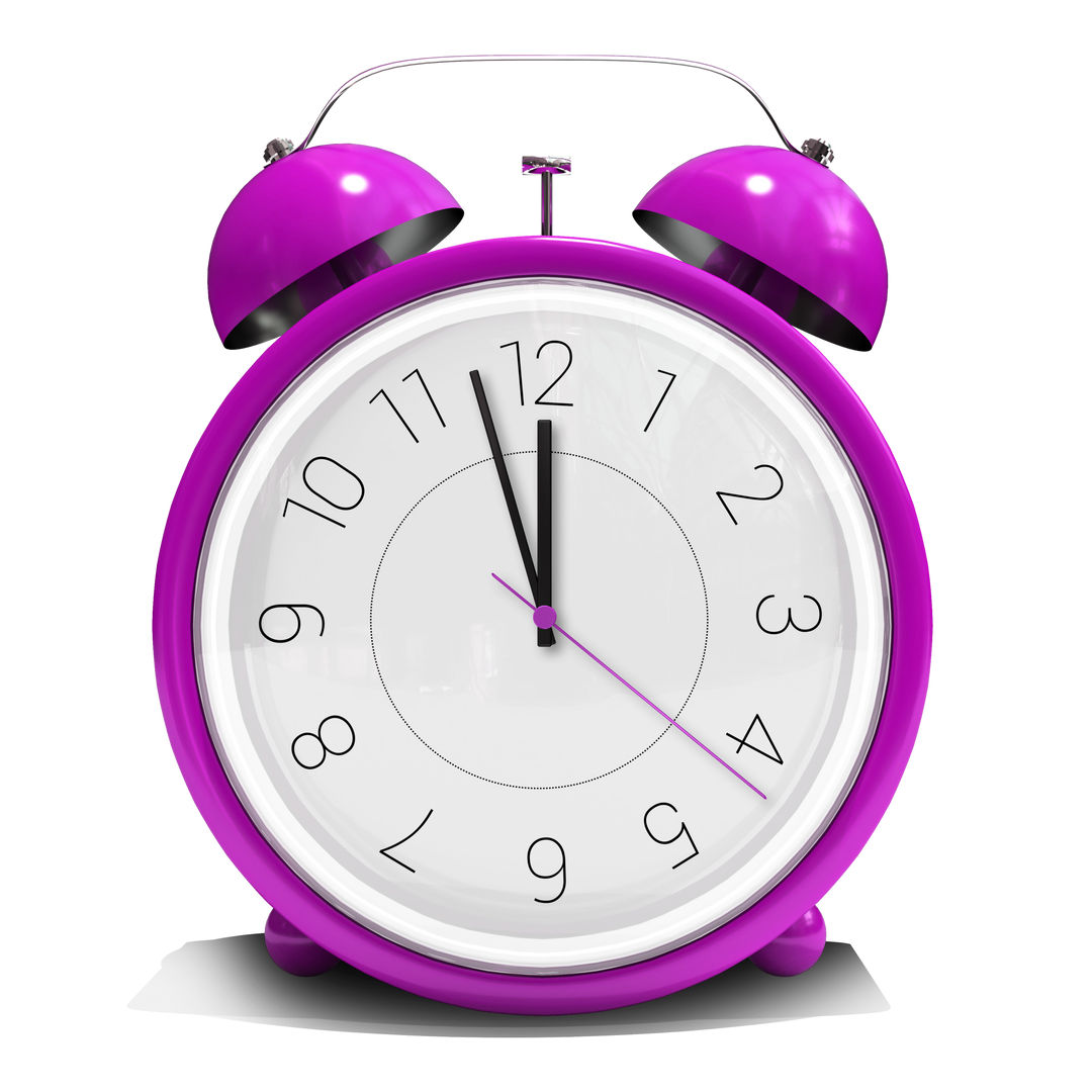 Fuchsia and White Alarm Clock on Transparent Background - Download Free Stock Images Pikwizard.com