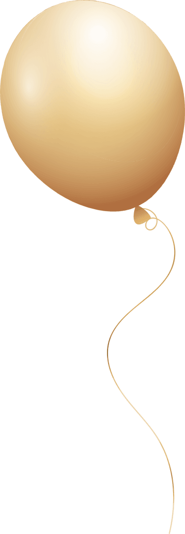 Glossy Gold Balloon Floating on Transparent Background for Elegant Celebrations