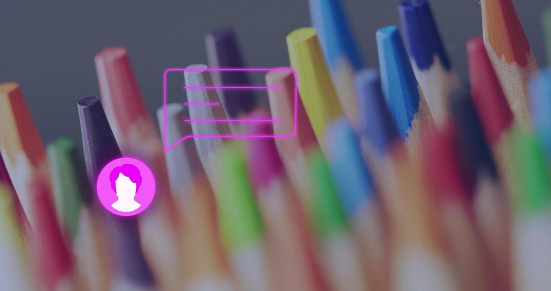 Colored Pencil Tips with Chat Bubble Overlay Inspiring Creativity