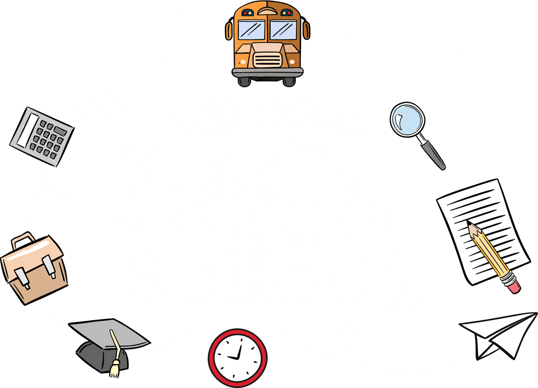 Welcome Back to School Illustrated with Transparent Icons