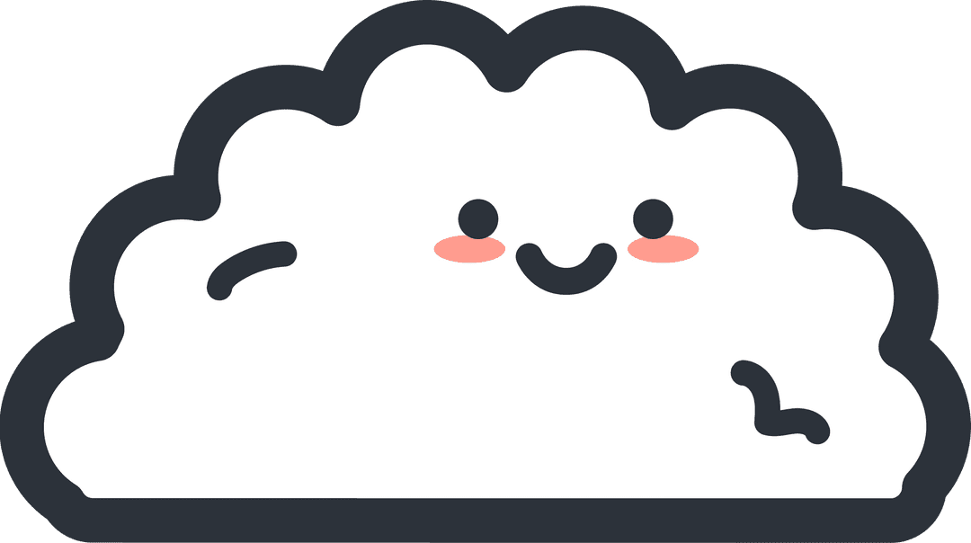 Cheerful Cloud with Smiling Face on Transparent Background