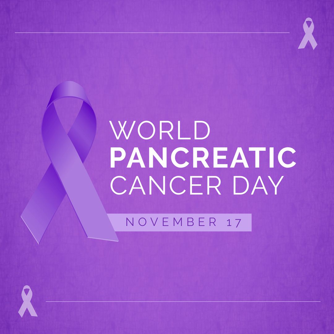 World Pancreatic Cancer Day Awareness Design with Purple Background