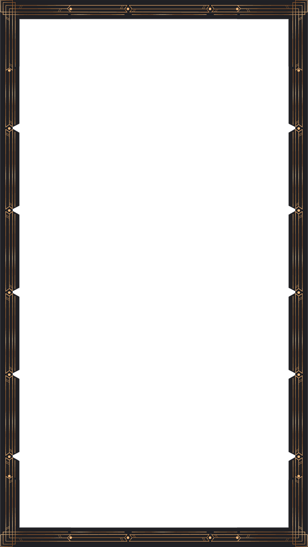 Copper Art Deco Frame Border With Transparent Background