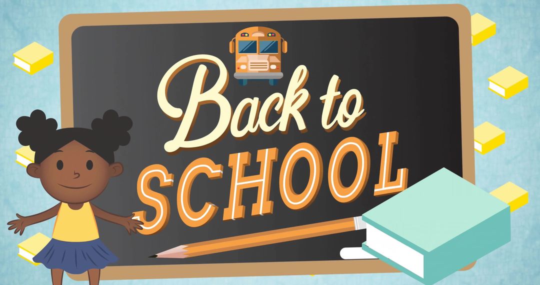 Cheerful Back to School Design with Blackboard