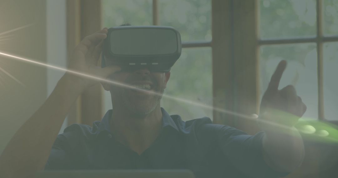 Virtual Reality Experience with Immersive Technology and Lens Flare