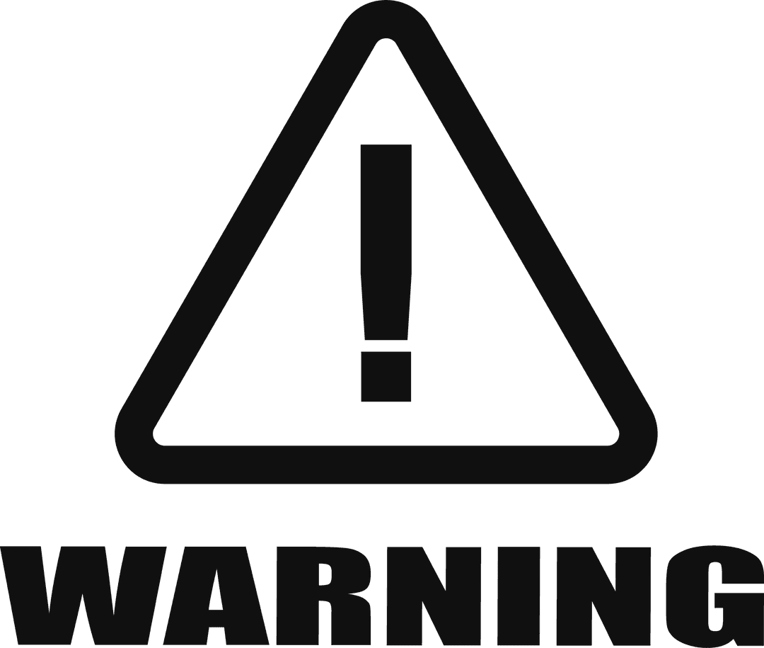 Transparent Warning Icon Black Triangle and Exclamation Mark Symbol