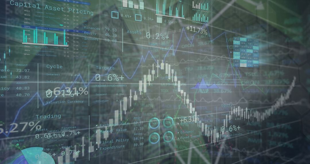 Financial Data Analytics Conceptual Overlaid with Cityscape