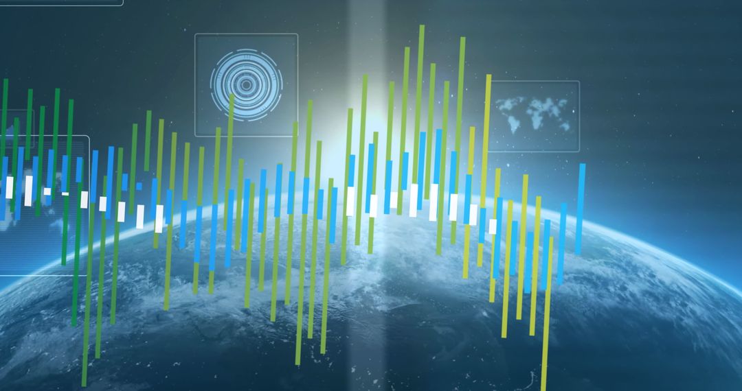 Digital Data Visualization on Global Background