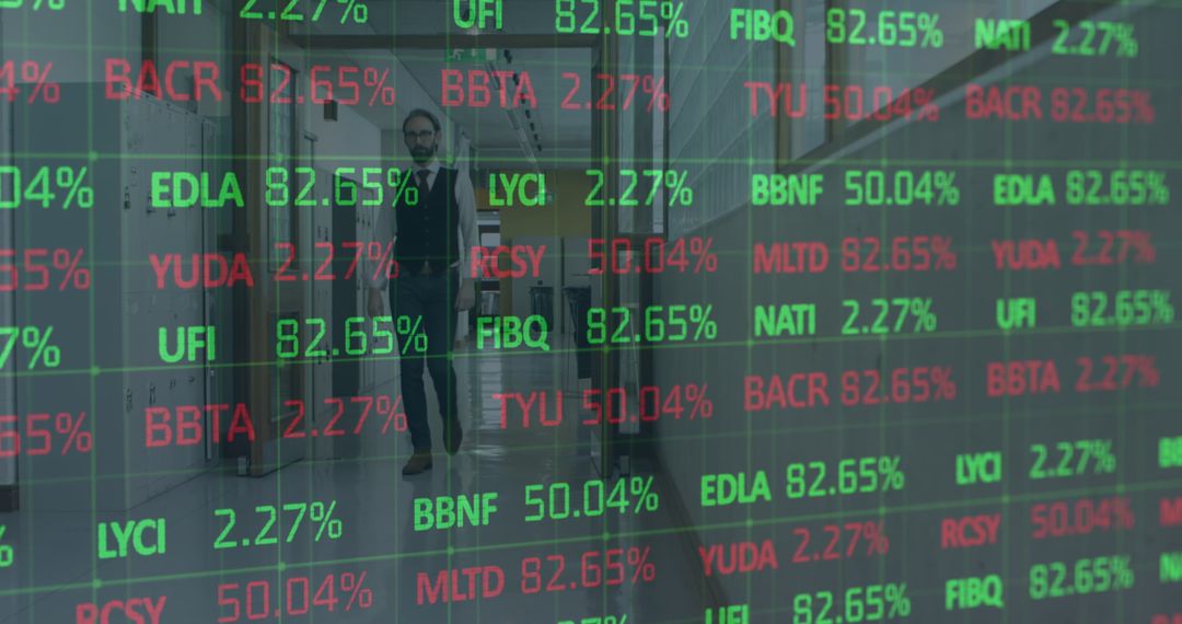 Businessman Analyzing Digital Stock Market Data Reflects Strategies