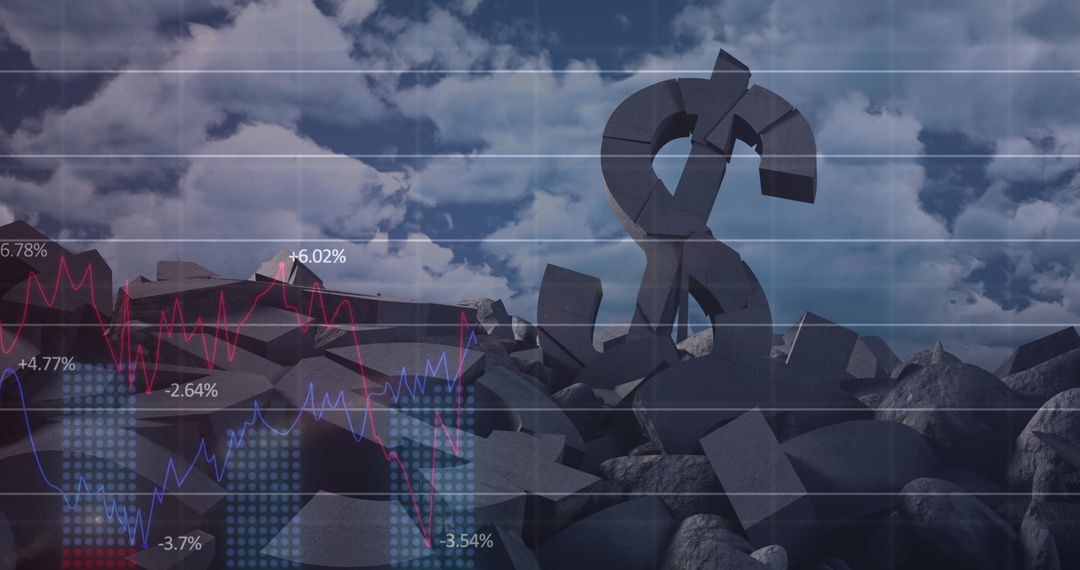 Collapsing Dollar Symbol with Economic Graph Overlay
