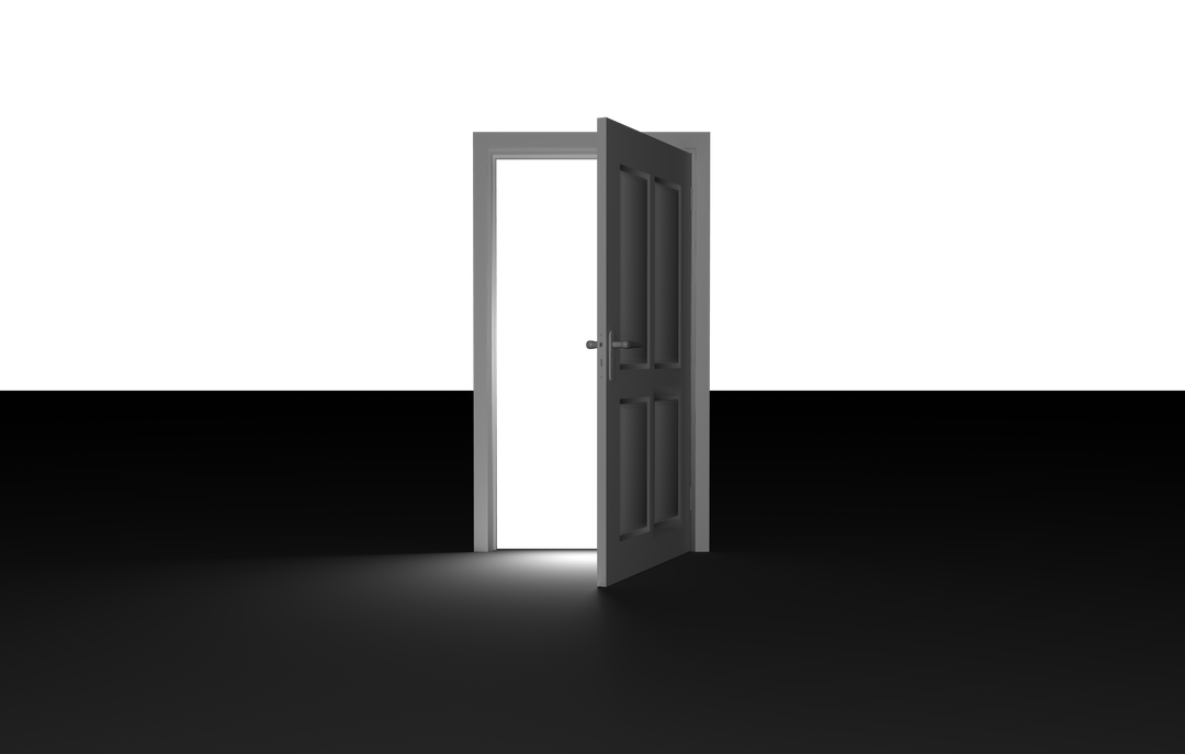 Open Door in Black Room with Transparent Light Border - Download Free Stock Images Pikwizard.com