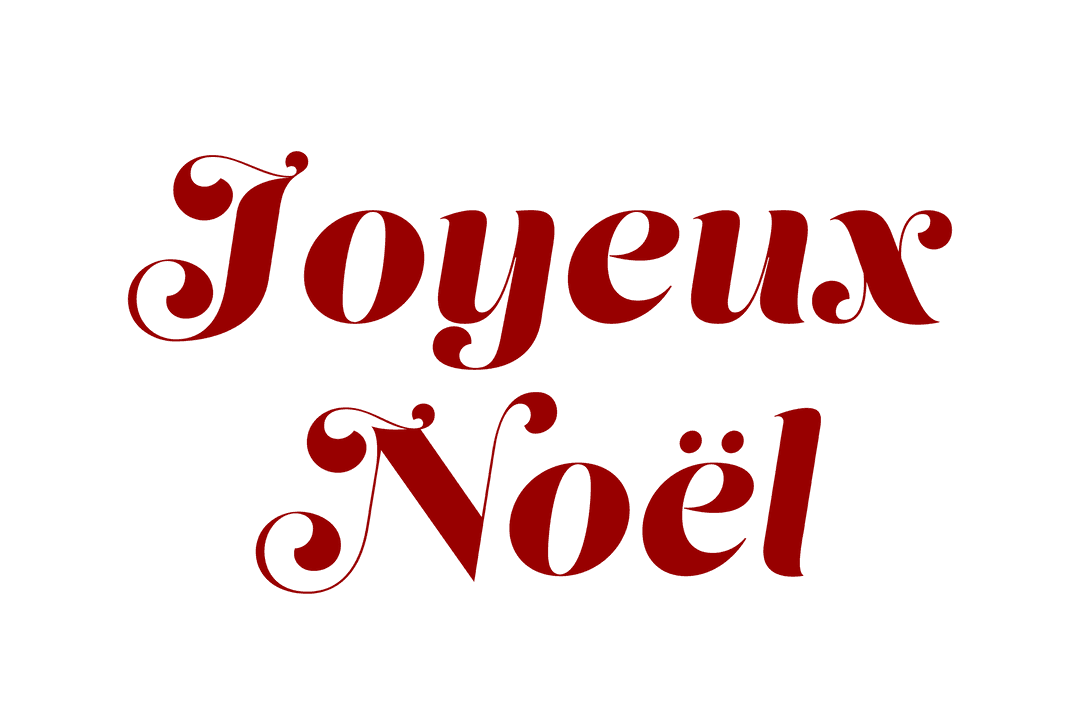 Joyeux Noël Text on Transparent Background Christmas Greeting