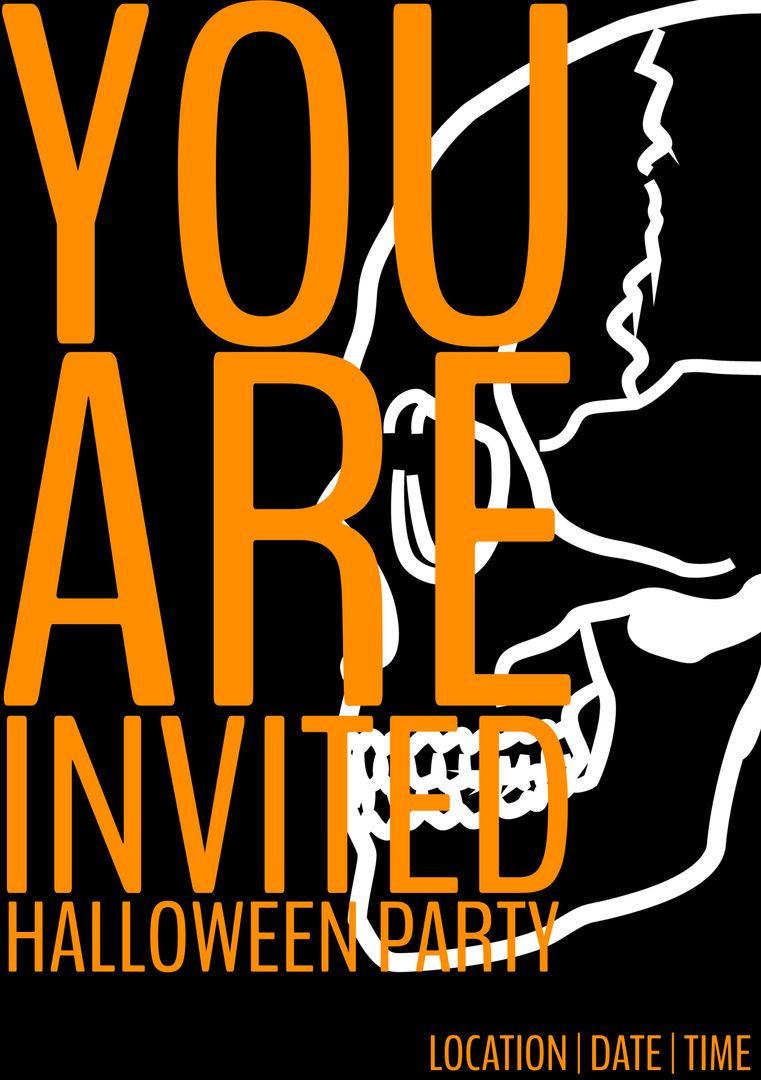 Halloween Party Invitation With Ghostly Silhouette