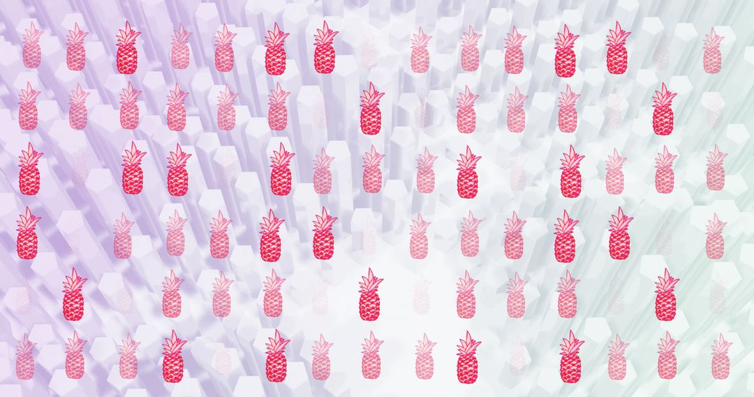 Vibrant Pineapple Pattern on Abstract Geometric Background