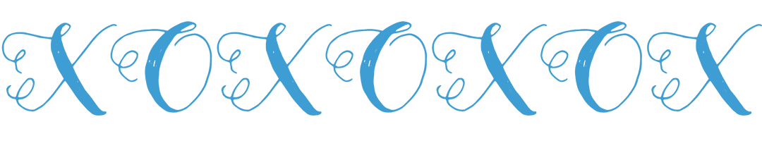 Blue XOXO Text on Transparent Background for Design Projects