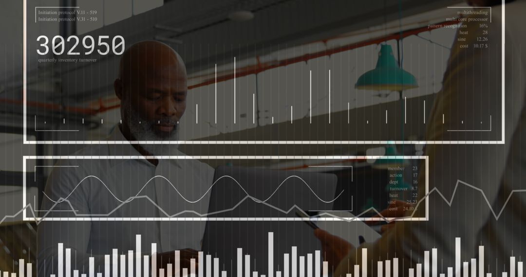 Business Professional Analyzing Data on Laptop with Transparent Graphs - Free Images, Stock Photos and Pictures on Pikwizard.com