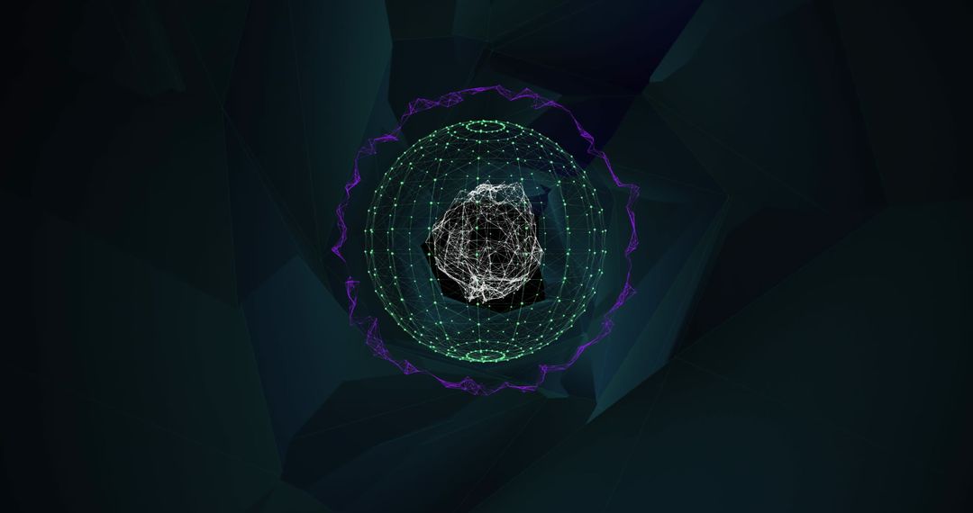 Glowing Globe with Network Connectivity in Digital Abyss