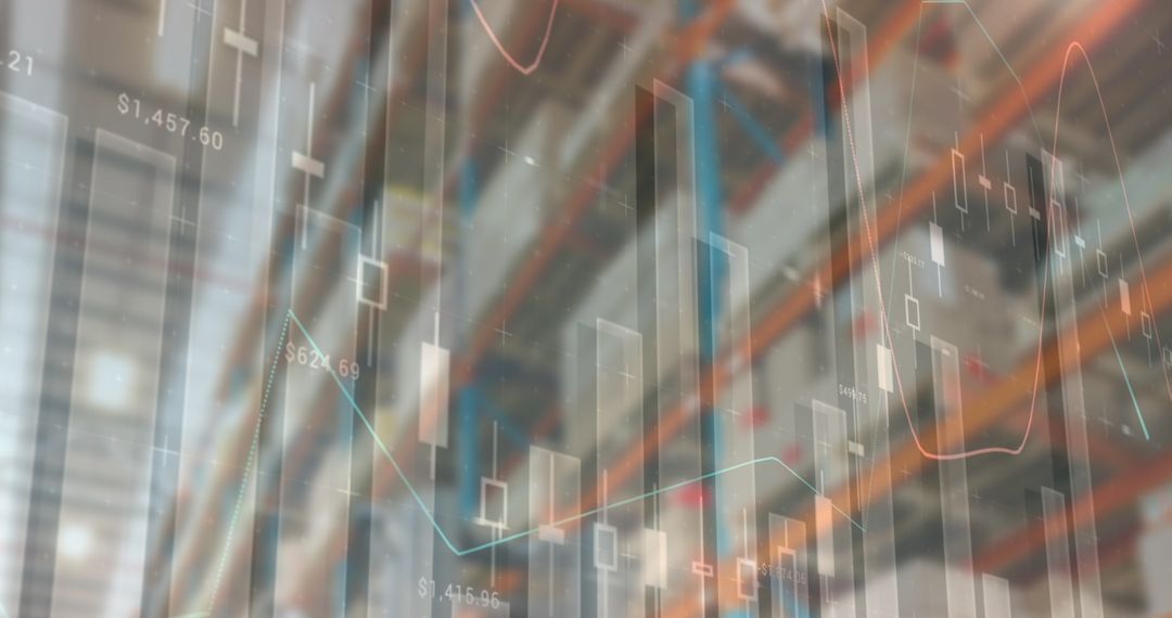 Financial Data Visualization and Logistics Connection Concept