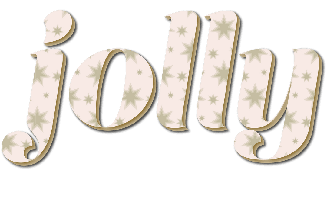 Transparent Jolly Text with Star Patterns Vector Illustration