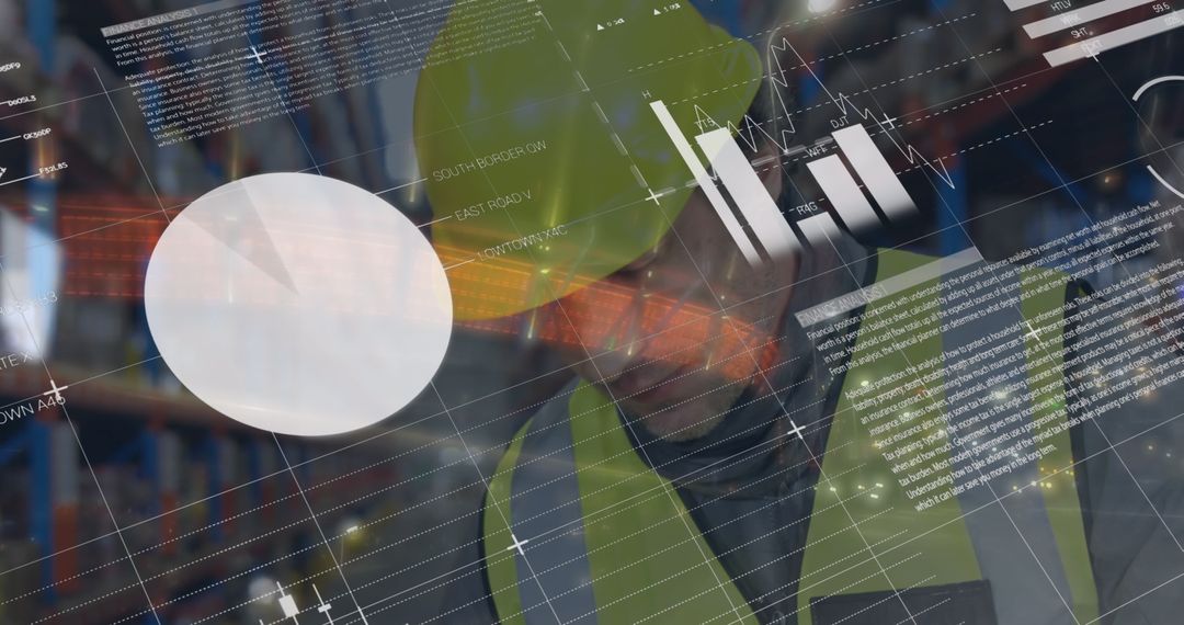 Warehouse Worker Interacting with Digital Data Interface