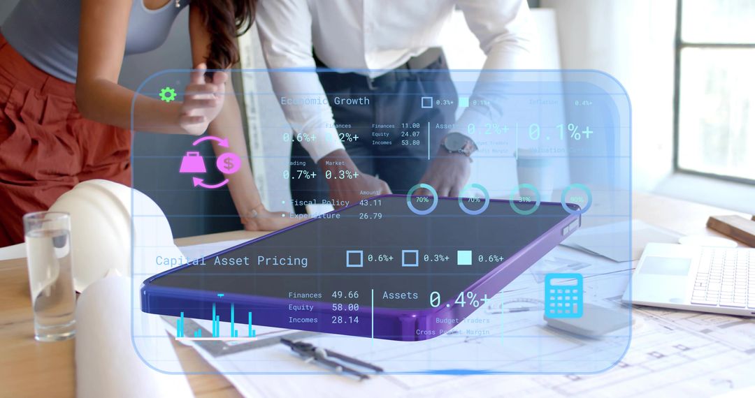 Coworkers Collaborating on Innovative Architectural Project