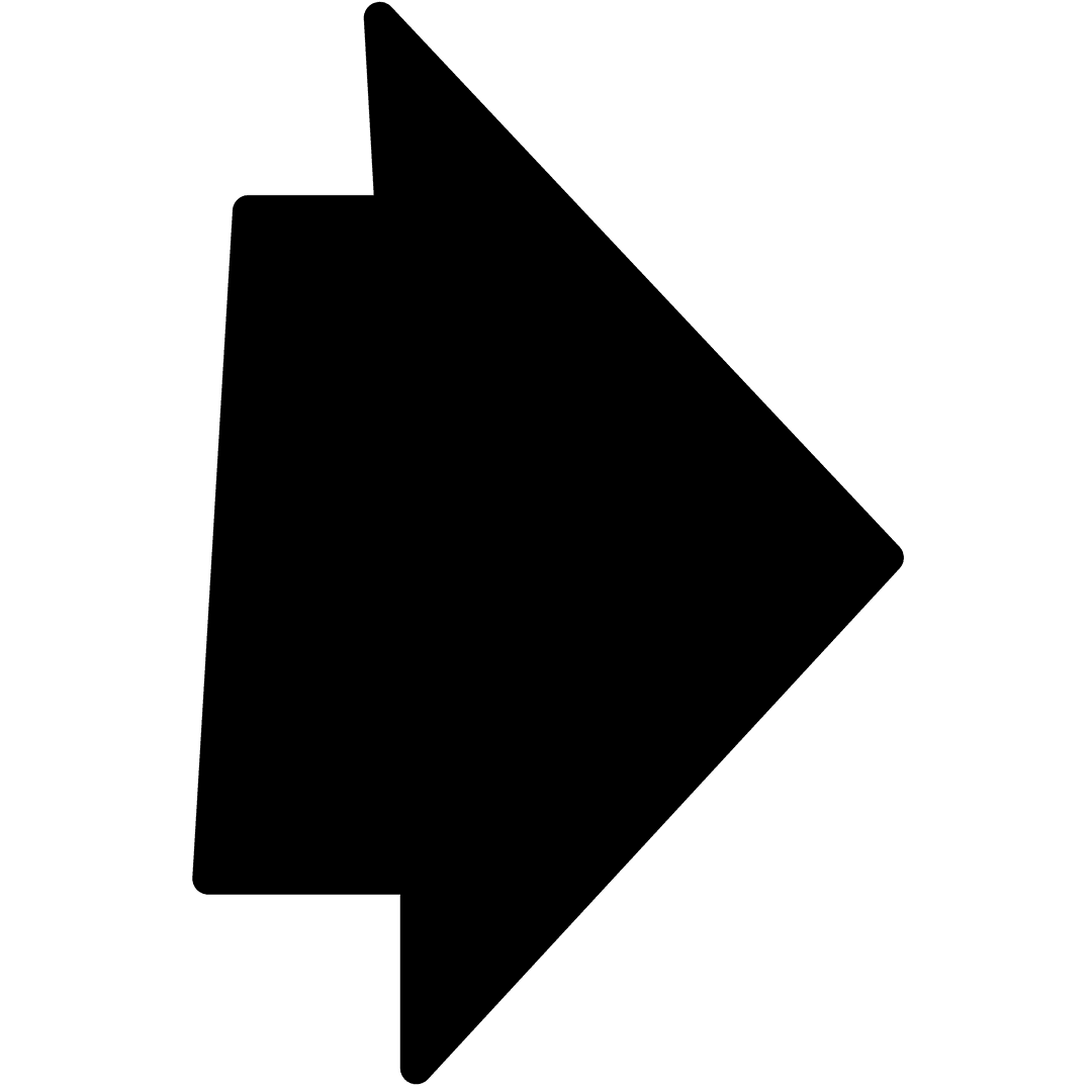 Black Arrow on Transparent Background Pointing Right