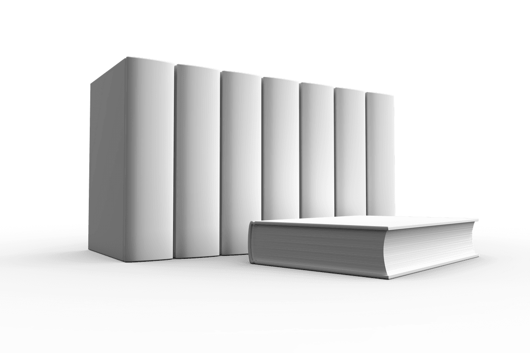 Blank White Books on Transparent Background for Editing Designs