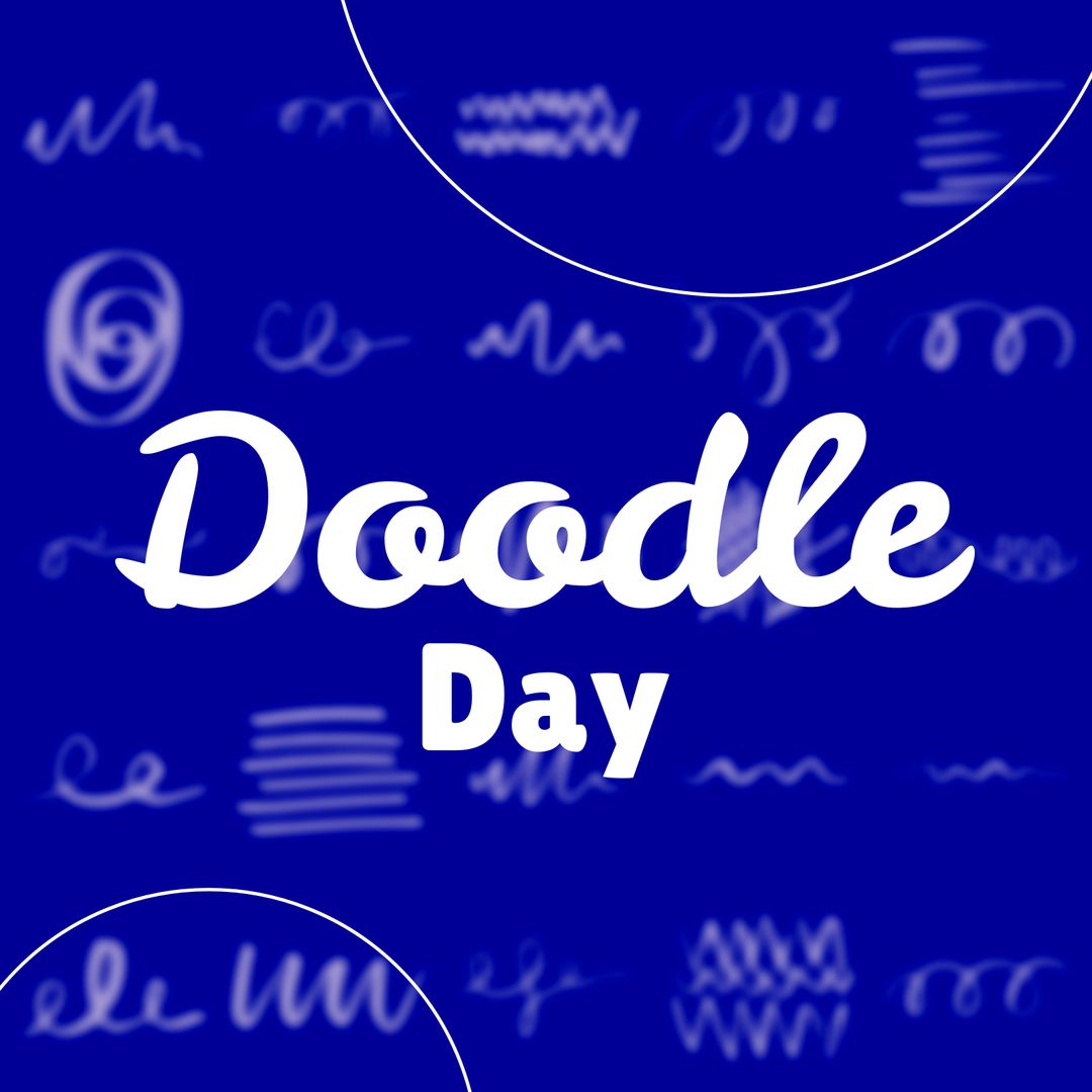 Doodle Day Awareness Art on Blue Background