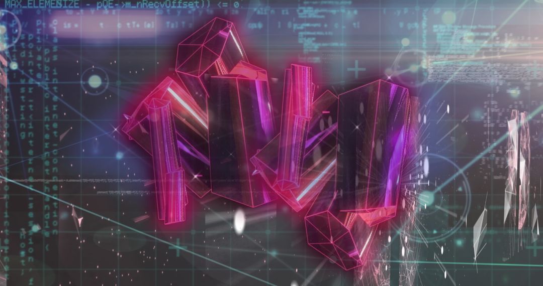 Futuristic Digital Network Over Circuit Board