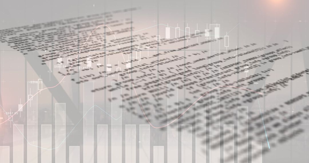 Business Analysis Concept with Financial Graphs Overlaying Document
