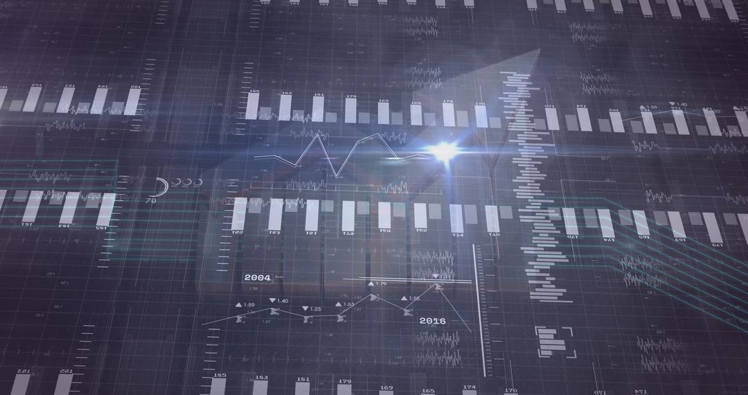 Abstract Data Dashboard with Charts and Graphs in Dark Theme