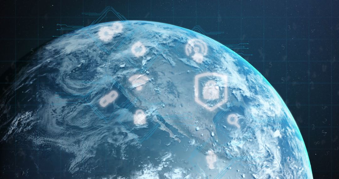 Global Network and Digital Connections Over Earth