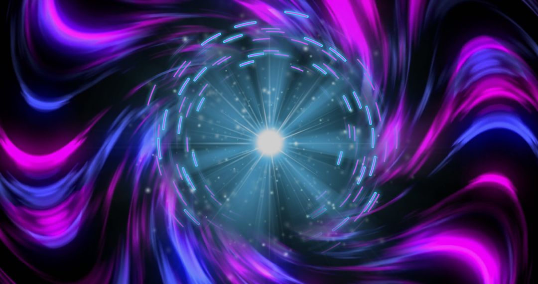 Futuristic Neon Vortex with Glowing Central Orb