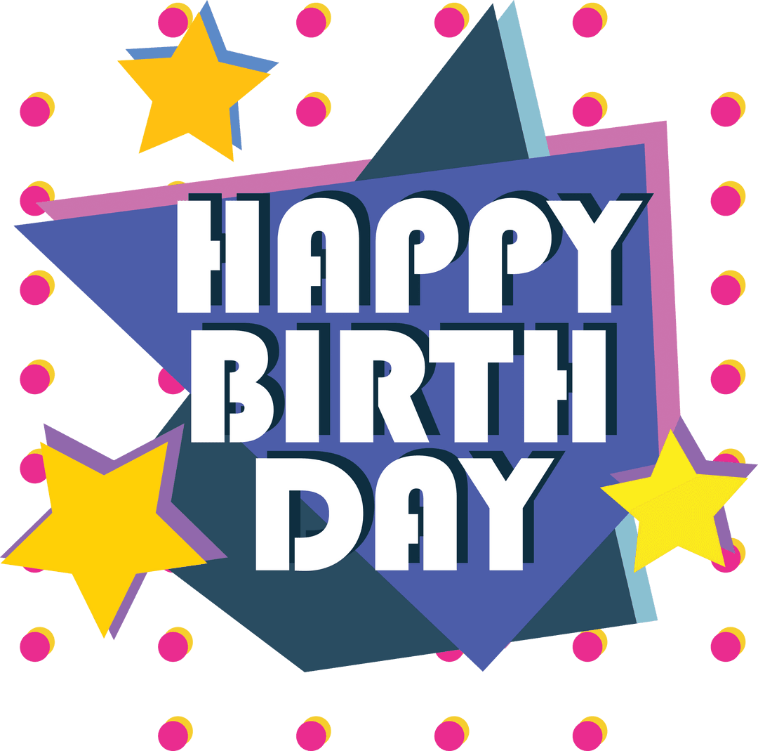 Colorful Happy Birthday Text Transparent Background Vector