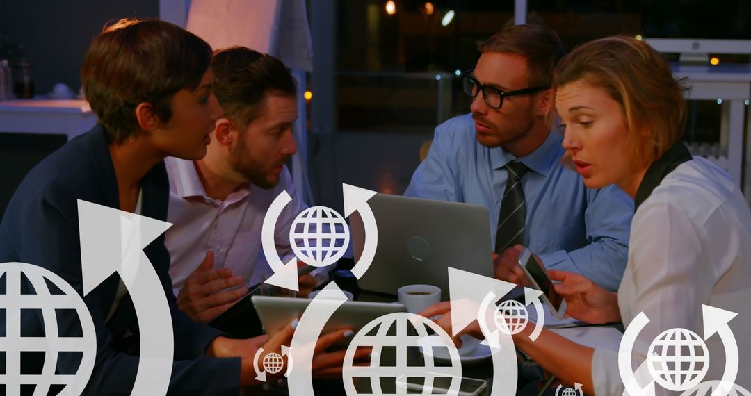 Diverse Team Collaborating on Global Strategic Planning