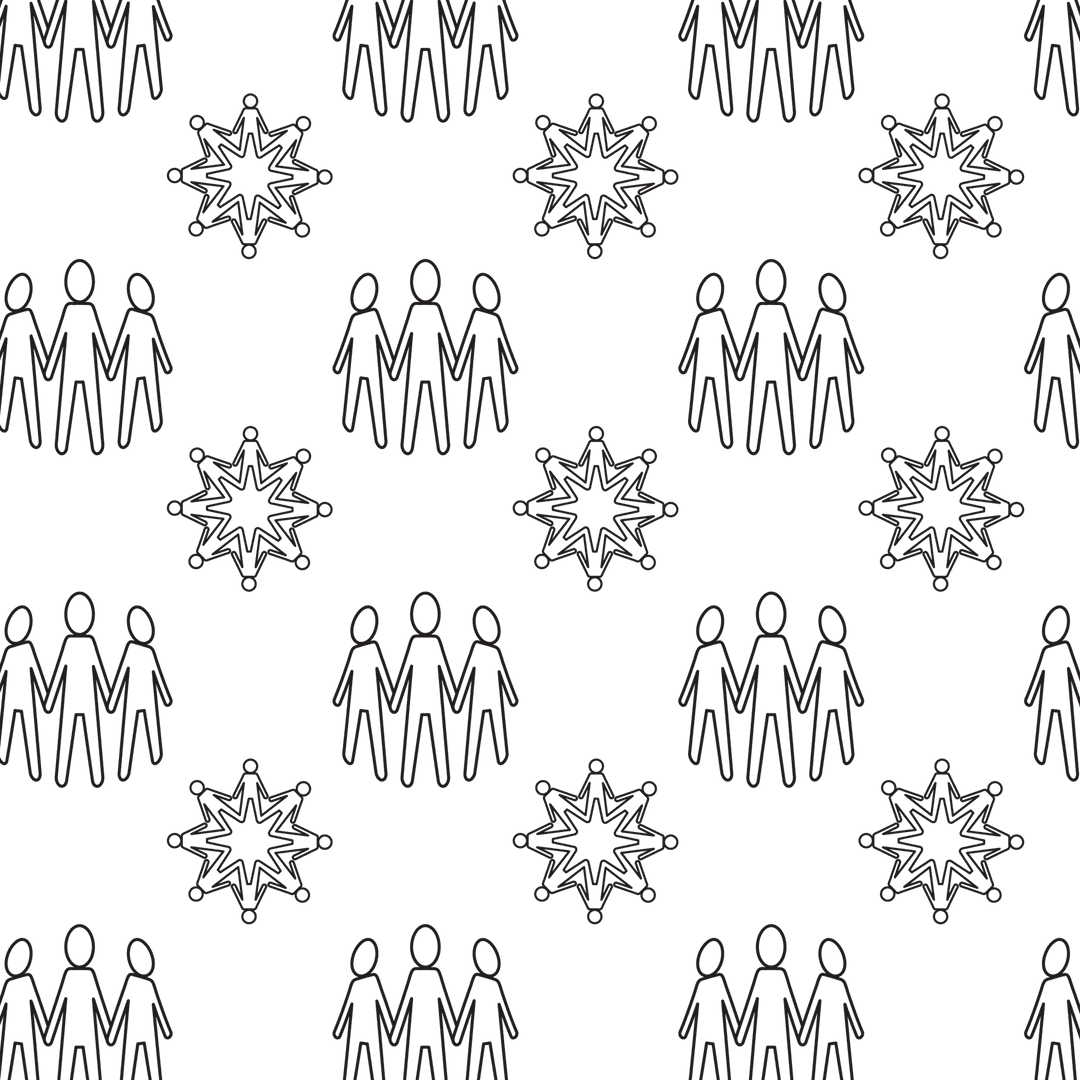Abstract Community People Icons Pattern Transparent Background