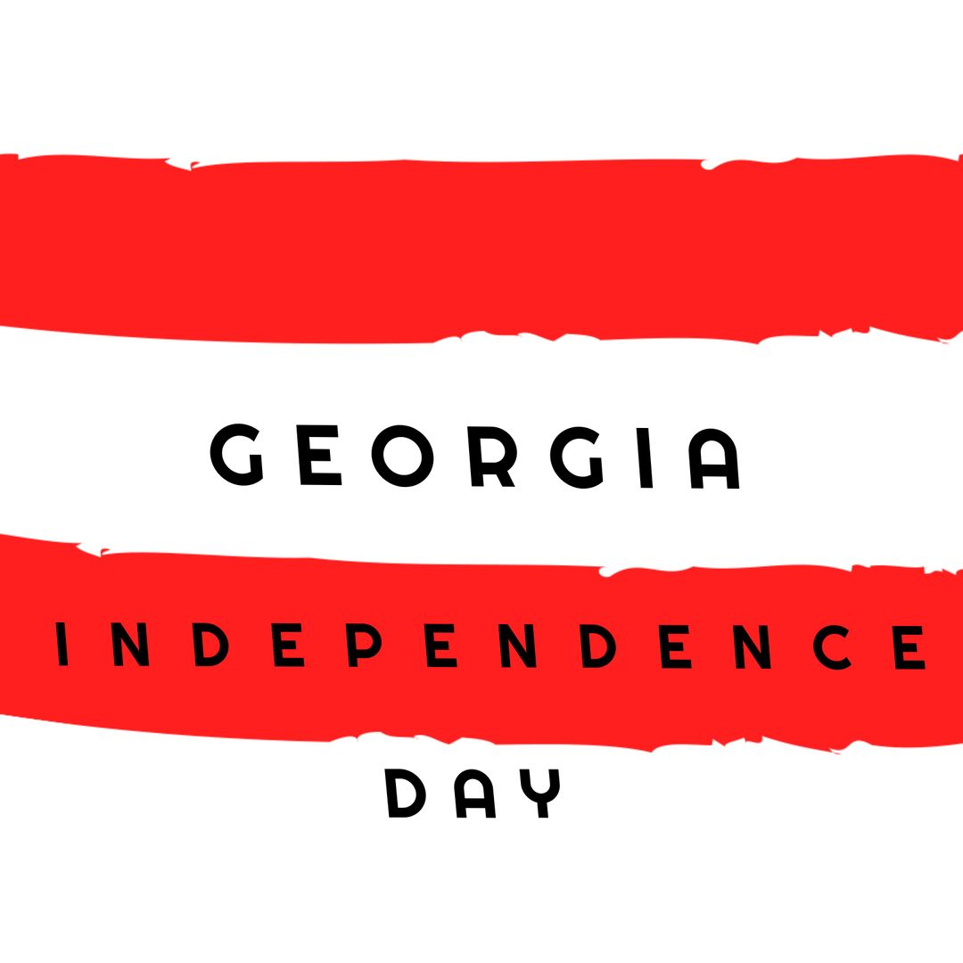 Georgia Independence Day Celebration Design with Flag Elements