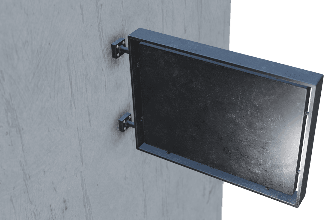 Transparent Blank Business Sign on Grey Wall for Advertising