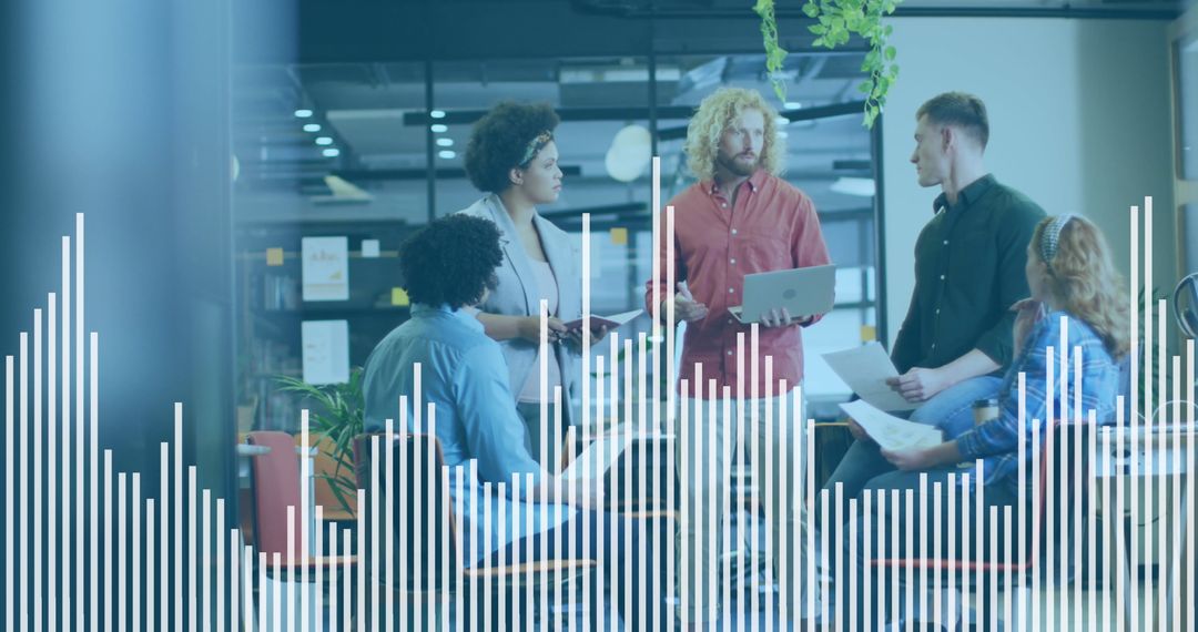 Collaborative Business Meeting with Overlaid Digital Graph