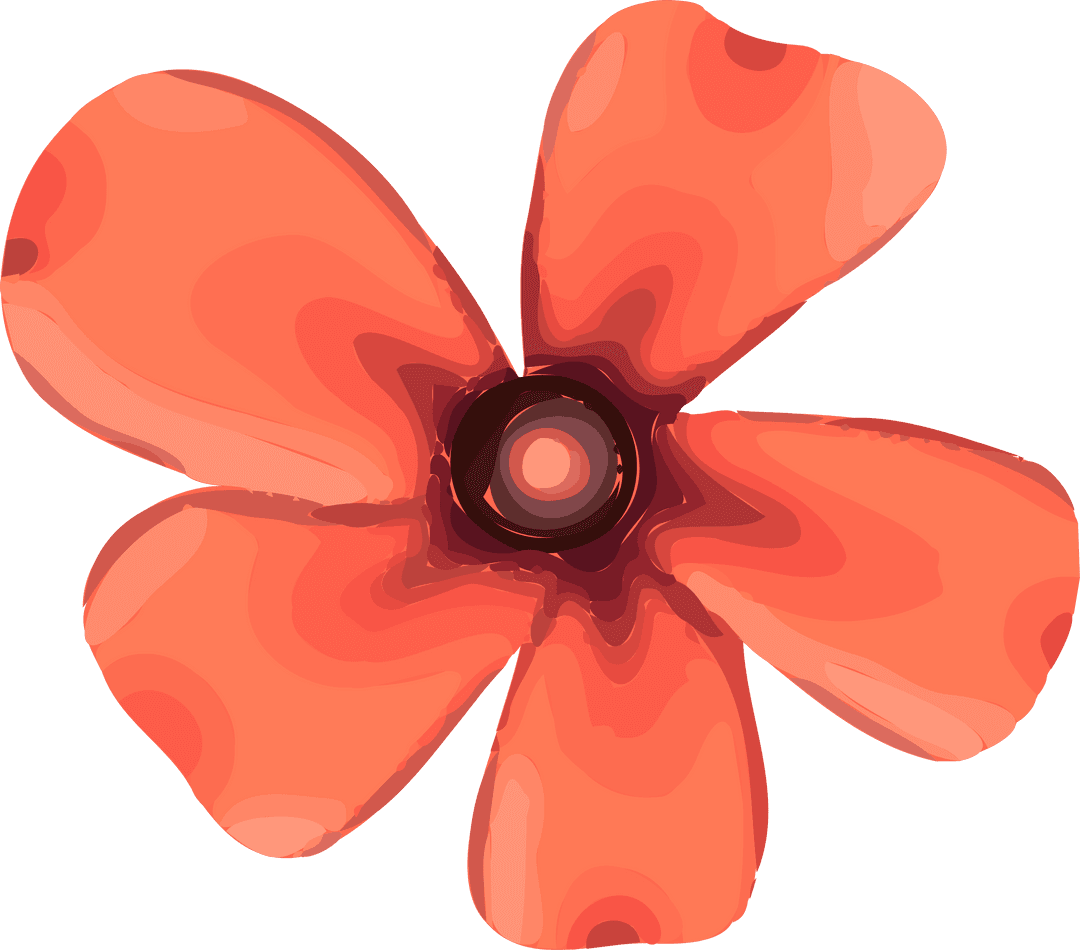 Floating Gradient Flower on Transparent Background